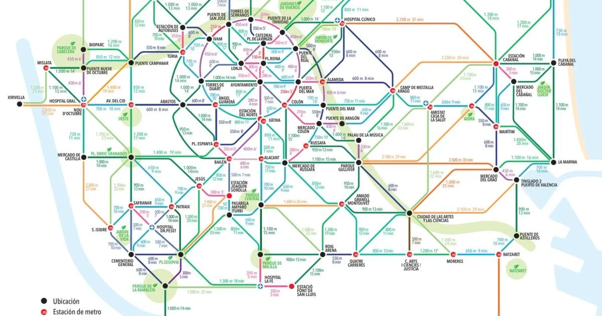 Metrominuto: Mapa de Valencia